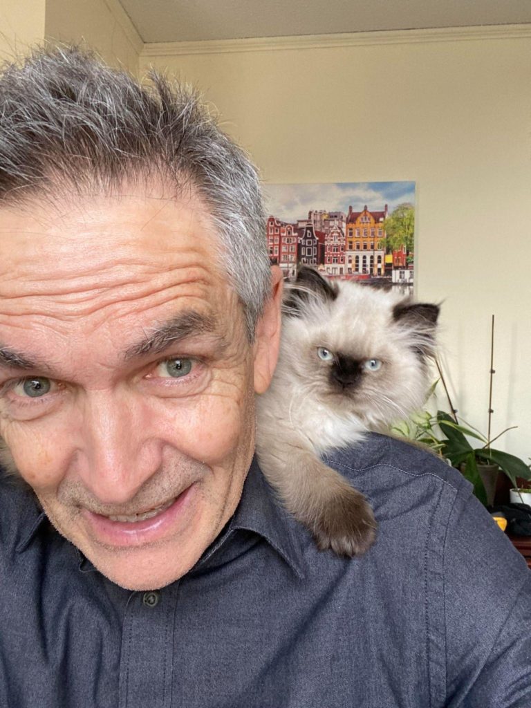 Jan with our cat ZsuZsu